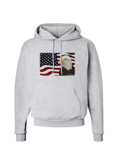 Patriotic USA Flag with Bald Eagle Hoodie Sweatshirt by TooLoud-Hoodie-TooLoud-AshGray-Small-Davson Sales