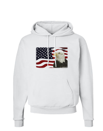 Patriotic USA Flag with Bald Eagle Hoodie Sweatshirt by TooLoud-Hoodie-TooLoud-White-Small-Davson Sales