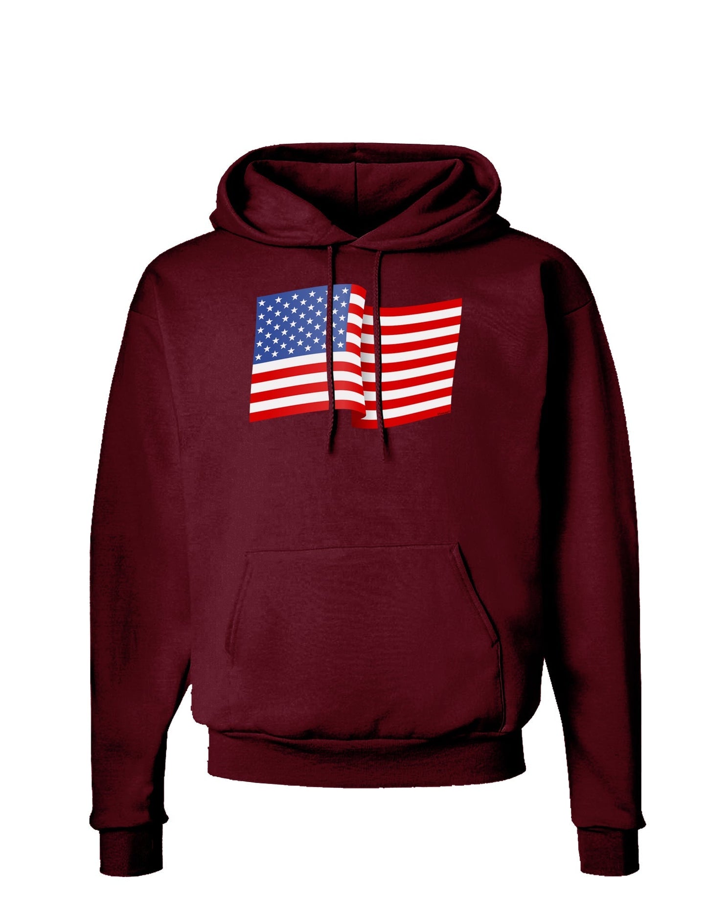 Patriotic Waving USA American Flag Dark Hoodie Sweatshirt-Hoodie-TooLoud-Maroon-Small-Davson Sales