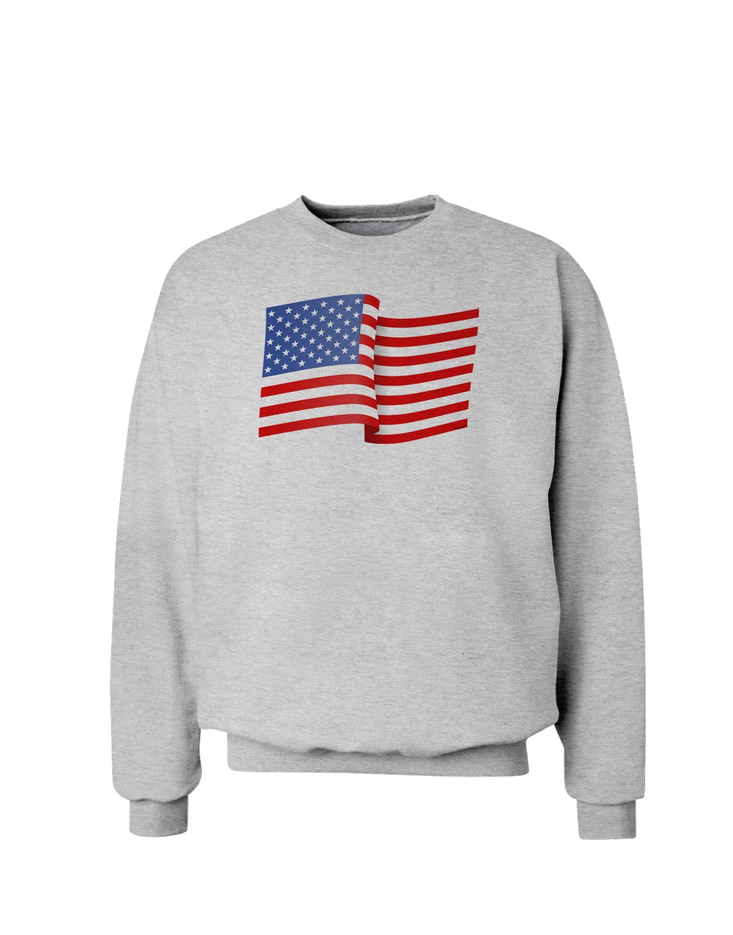 Patriotic Waving USA American Flag Sweatshirt-Sweatshirts-TooLoud-AshGray-Small-Davson Sales