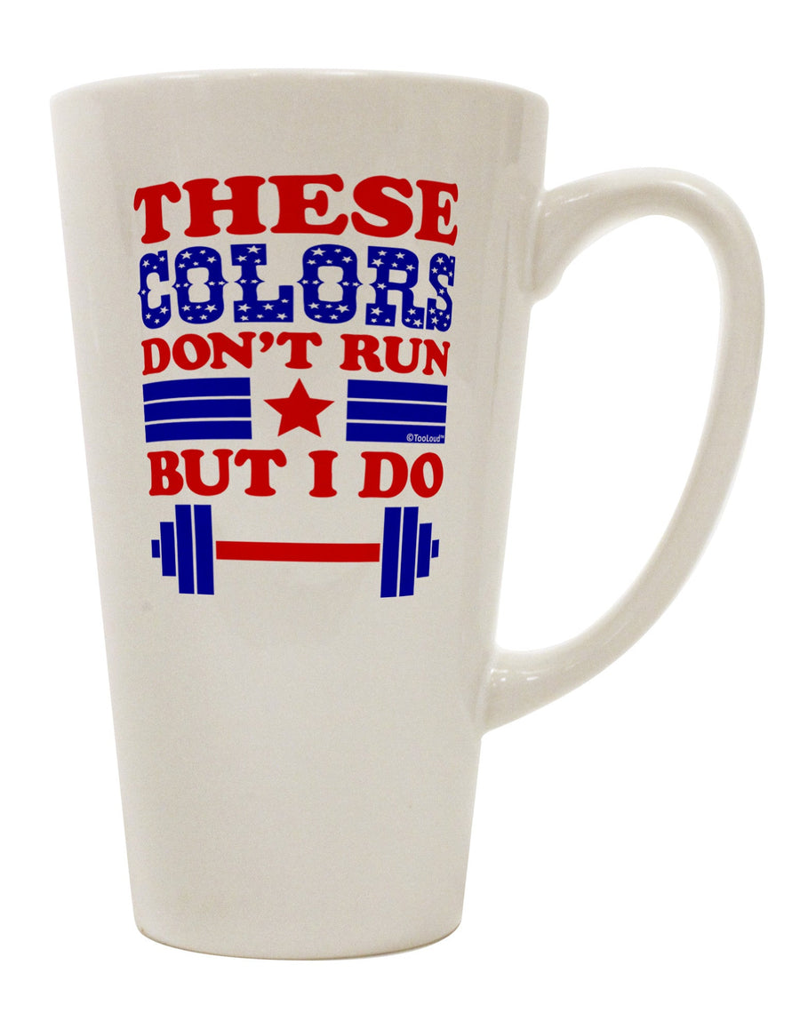 Patriotic Workout 16 Ounce Conical Latte Coffee Mug - Expertly Crafted for Unwavering Durability and Style - TooLoud-Conical Latte Mug-TooLoud-White-Davson Sales