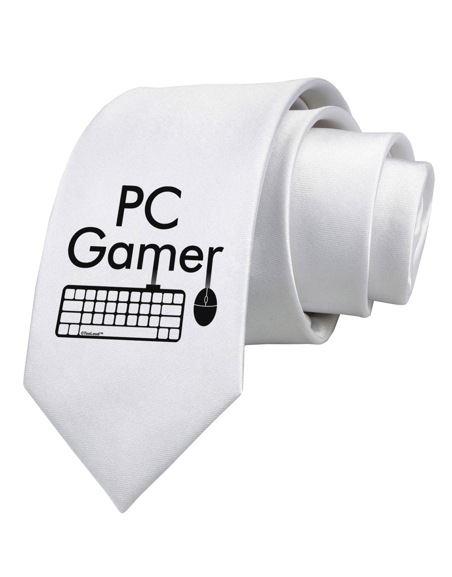 PC Gamer BnW Printed White Necktie