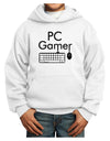 PC Gamer BnW Youth Hoodie Pullover Sweatshirt-Youth Hoodie-TooLoud-White-XS-Davson Sales