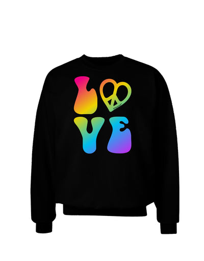 Peace and Love - Peace Heart Love Adult Dark Sweatshirt-Sweatshirts-TooLoud-Black-Small-Davson Sales