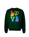 Peace and Love - Peace Heart Love Adult Dark Sweatshirt-Sweatshirts-TooLoud-Deep-Forest-Green-Small-Davson Sales