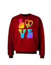 Peace and Love - Peace Heart Love Adult Dark Sweatshirt-Sweatshirts-TooLoud-Deep-Red-Small-Davson Sales