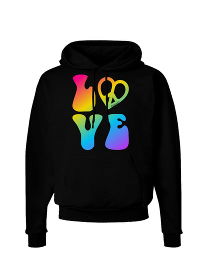 Peace and Love - Peace Heart Love Dark Hoodie Sweatshirt-Hoodie-TooLoud-Black-Small-Davson Sales