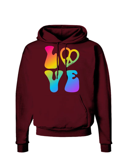 Peace and Love - Peace Heart Love Dark Hoodie Sweatshirt-Hoodie-TooLoud-Maroon-Small-Davson Sales