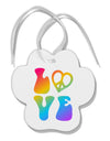 Peace and Love - Peace Heart Love Paw Print Shaped Ornament-Ornament-TooLoud-White-Davson Sales