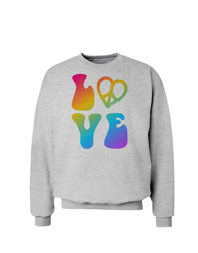 Peace and Love - Peace Heart Love Sweatshirt-Sweatshirts-TooLoud-AshGray-Small-Davson Sales