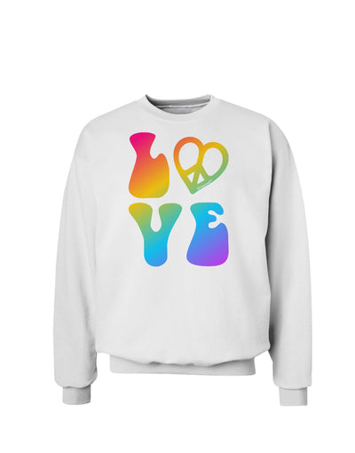 Peace and Love - Peace Heart Love Sweatshirt-Sweatshirts-TooLoud-White-Small-Davson Sales