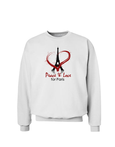 Peace & Love For Paris Sweatshirt-Sweatshirts-TooLoud-White-Small-Davson Sales