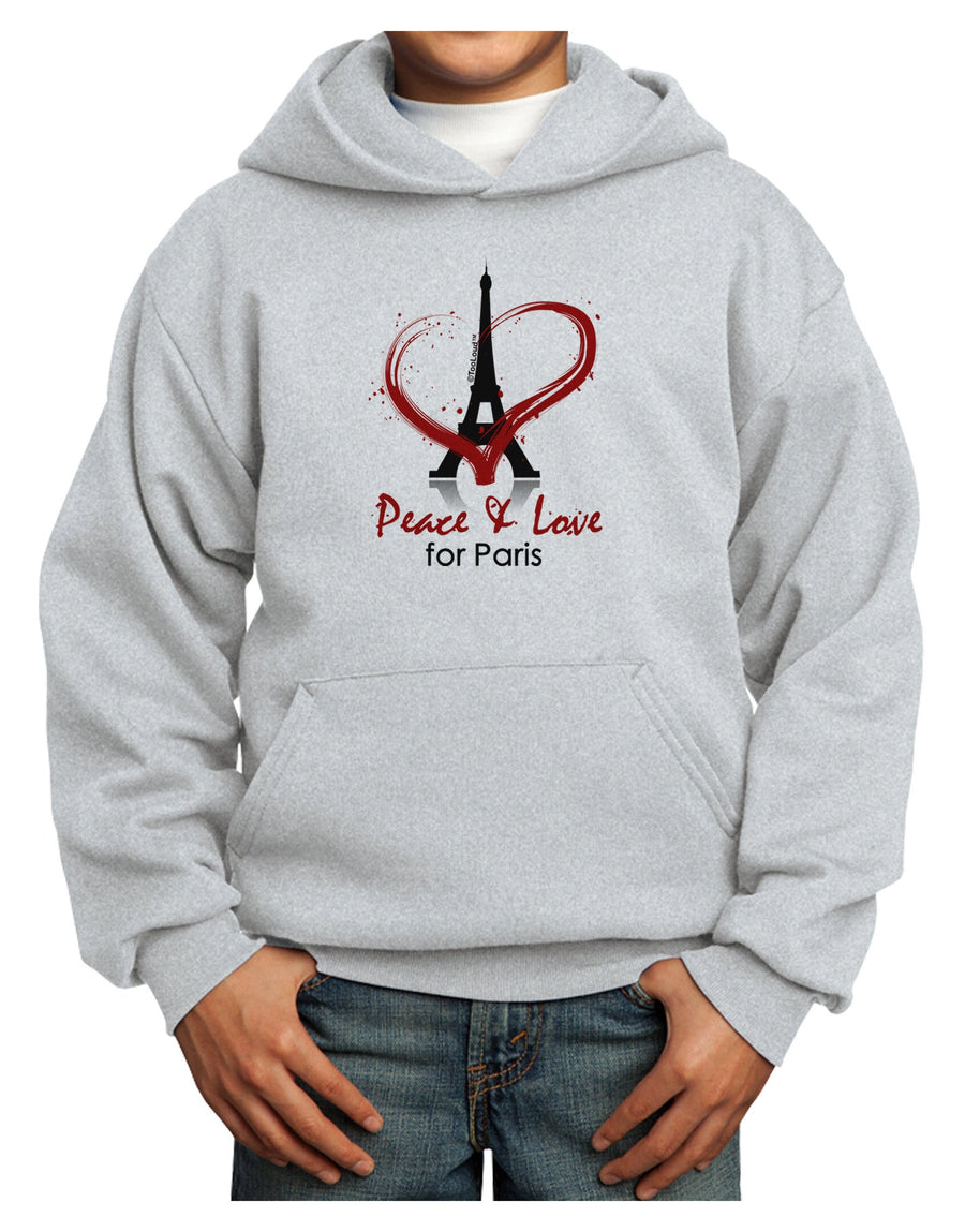 Peace & Love For Paris Youth Hoodie Pullover Sweatshirt-Youth Hoodie-TooLoud-White-XS-Davson Sales