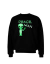 Peace Man Alien Adult Dark Sweatshirt-Sweatshirts-TooLoud-Black-Small-Davson Sales