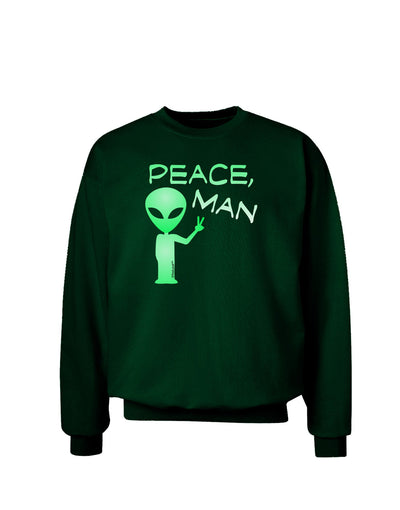 Peace Man Alien Adult Dark Sweatshirt-Sweatshirts-TooLoud-Deep-Forest-Green-Small-Davson Sales