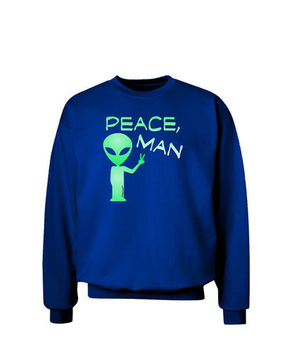 Peace Man Alien Adult Dark Sweatshirt-Sweatshirts-TooLoud-Deep-Royal-Blue-Small-Davson Sales