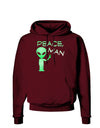 Peace Man Alien Dark Hoodie Sweatshirt-Hoodie-TooLoud-Maroon-Small-Davson Sales