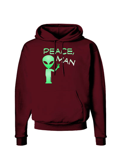 Peace Man Alien Dark Hoodie Sweatshirt-Hoodie-TooLoud-Maroon-Small-Davson Sales