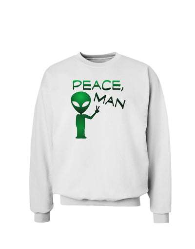 Peace Man Alien Sweatshirt-Sweatshirts-TooLoud-White-Small-Davson Sales
