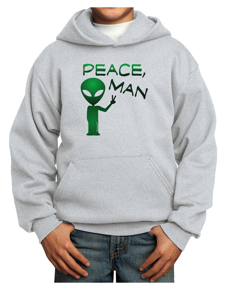 Peace Man Alien Youth Hoodie Pullover Sweatshirt-Youth Hoodie-TooLoud-White-XS-Davson Sales