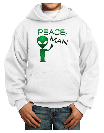 Peace Man Alien Youth Hoodie Pullover Sweatshirt-Youth Hoodie-TooLoud-White-XS-Davson Sales