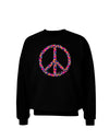 Peace Sign Hearts Adult Dark Sweatshirt-Sweatshirt-TooLoud-Black-Small-Davson Sales