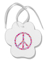 Peace Sign Hearts Paw Print Shaped Ornament-Ornament-TooLoud-White-Davson Sales