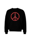 Peace Sign Hearts Red Adult Dark Sweatshirt-Sweatshirt-TooLoud-Black-Small-Davson Sales