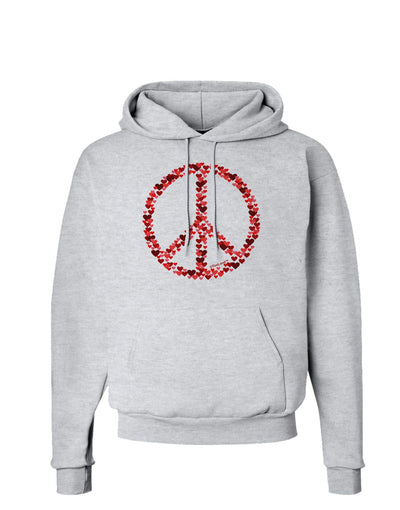 Peace Sign Hearts Red Hoodie Sweatshirt-Hoodie-TooLoud-AshGray-Small-Davson Sales