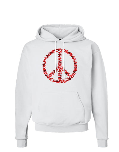 Peace Sign Hearts Red Hoodie Sweatshirt-Hoodie-TooLoud-White-Small-Davson Sales