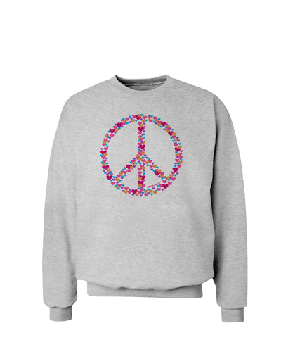 Peace Sign Hearts Sweatshirt-Sweatshirt-TooLoud-AshGray-Small-Davson Sales