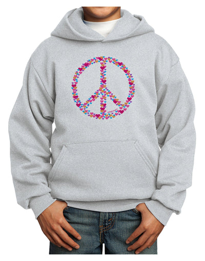 Peace Sign Hearts Youth Hoodie Pullover Sweatshirt-Youth Hoodie-TooLoud-Ash-XS-Davson Sales