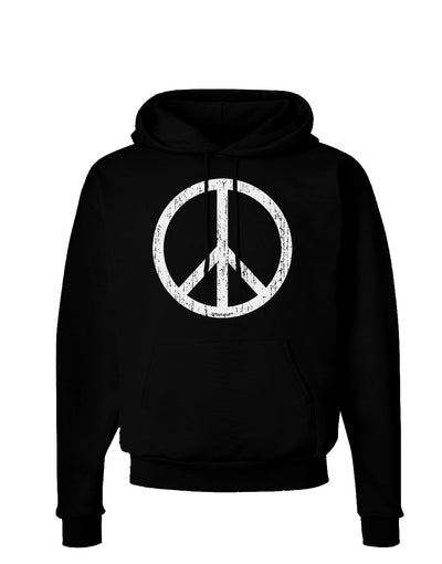 Peace Sign Symbol - Distressed Dark Hoodie Sweatshirt-Hoodie-TooLoud-Black-Small-Davson Sales