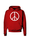 Peace Sign Symbol - Distressed Dark Hoodie Sweatshirt-Hoodie-TooLoud-Red-Small-Davson Sales