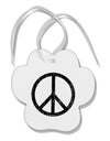 Peace Sign Symbol - Distressed Paw Print Shaped Ornament-Ornament-TooLoud-White-Davson Sales