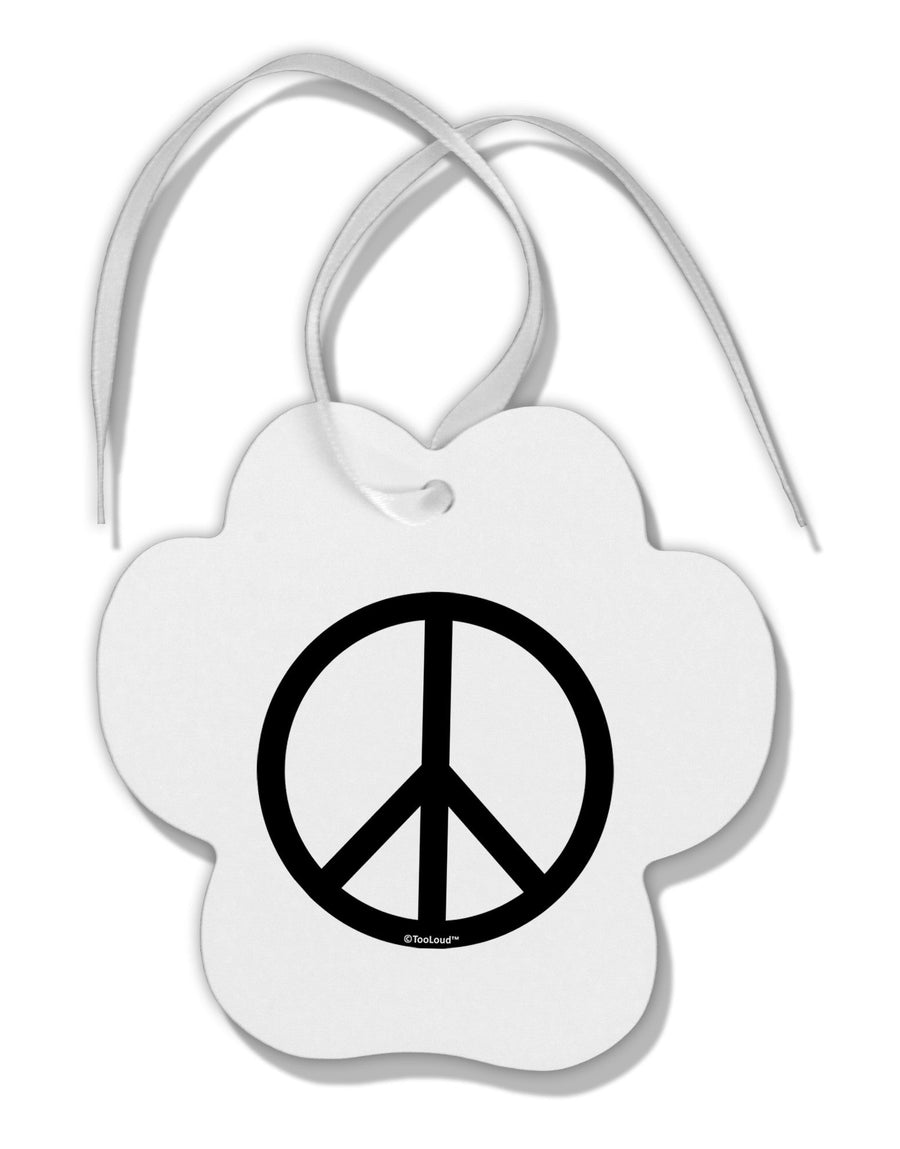 Peace Sign Symbol Paw Print Shaped Ornament-Ornament-TooLoud-White-Davson Sales