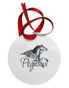 Pegasus Color Illustration Circular Metal Ornament-Ornament-TooLoud-White-Davson Sales