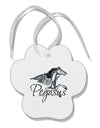 Pegasus Color Illustration Paw Print Shaped Ornament-Ornament-TooLoud-White-Davson Sales