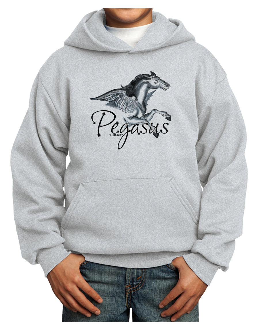 Pegasus Color Illustration Youth Hoodie Pullover Sweatshirt-Youth Hoodie-TooLoud-White-XS-Davson Sales