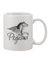 Pegasus Illustration Adorned 11 oz Coffee Mug - TooLoud-11 OZ Coffee Mug-TooLoud-White-Davson Sales