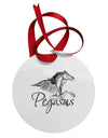 Pegasus Illustration Circular Metal Ornament-Ornament-TooLoud-White-Davson Sales