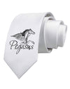 Pegasus Illustration Printed White Necktie