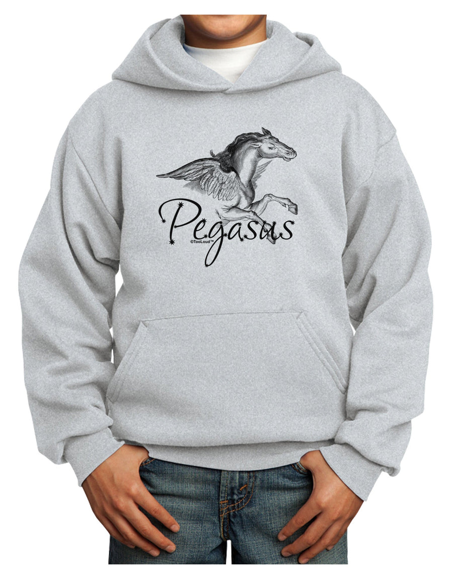 Pegasus Illustration Youth Hoodie Pullover Sweatshirt-Youth Hoodie-TooLoud-White-XS-Davson Sales