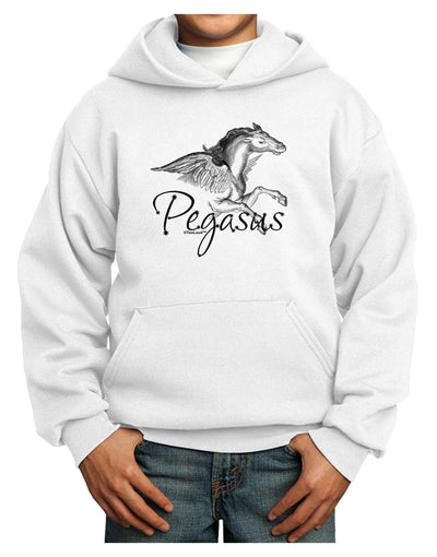 Pegasus Illustration Youth Hoodie Pullover Sweatshirt-Youth Hoodie-TooLoud-White-XS-Davson Sales