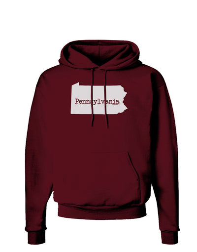 Pennsylvania - United States Shape Dark Hoodie Sweatshirt by TooLoud-Hoodie-TooLoud-Maroon-Small-Davson Sales