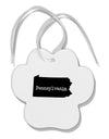 Pennsylvania - United States Shape Paw Print Shaped Ornament by TooLoud-Ornament-TooLoud-White-Davson Sales