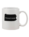 Pennsylvania - United States Shape Printed 11 oz Coffee Mug - Expertly Crafted by TooLoud-11 OZ Coffee Mug-TooLoud-White-Davson Sales