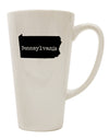 Pennsylvania - United States Shaped 16 Ounce Conical Latte Coffee Mug - Expertly Crafted by TooLoud-Conical Latte Mug-TooLoud-White-Davson Sales