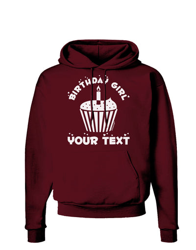 Personalized Birthday Girl Cupcake -Customizable- Name Dark Hoodie Sweatshirt-Hoodie-TooLoud-Maroon-Small-Davson Sales