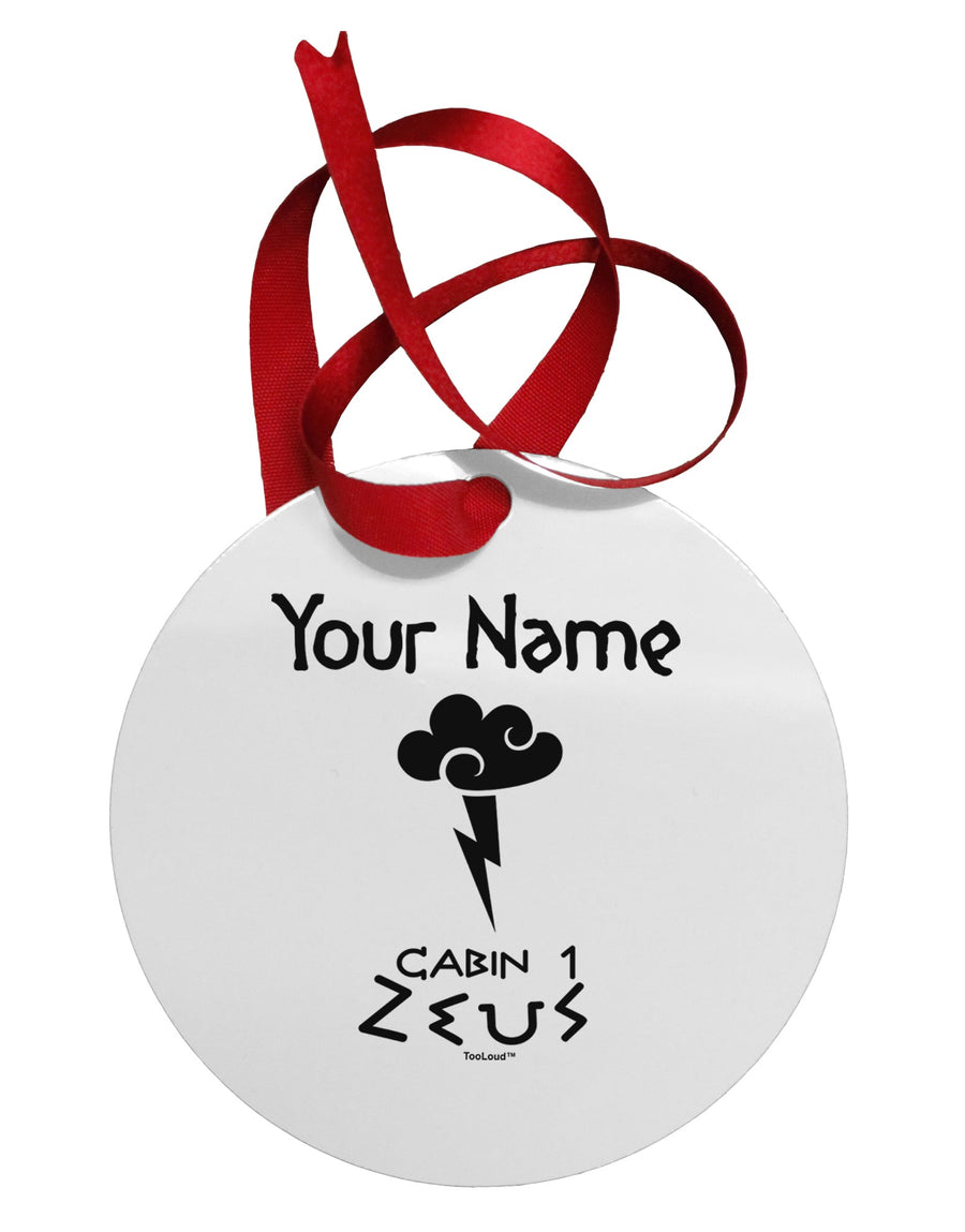 Personalized Cabin 1 Zeus Circular Metal Ornament by TooLoud-Ornament-TooLoud-White-Davson Sales